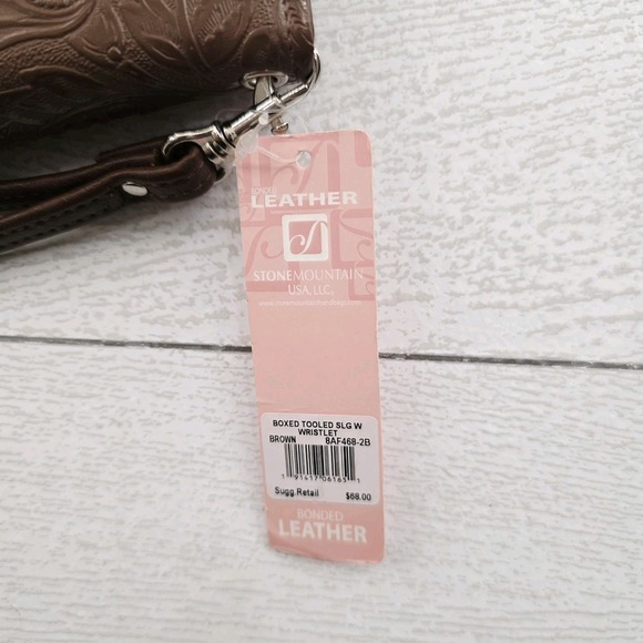 Stone Mountain Bonded Brown Leather Bifold Wristlet Wallet - Picture 6 of 6